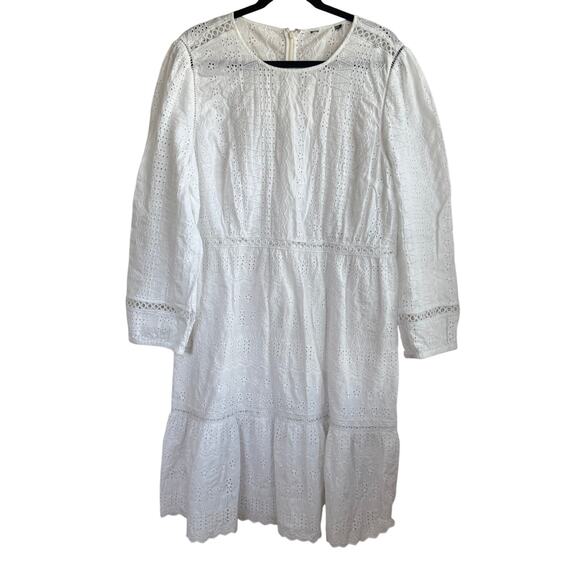 J. Crew Dresses & Skirts - J. Crew Mini Eyelet Dress White Tiered Skirt Sz 14